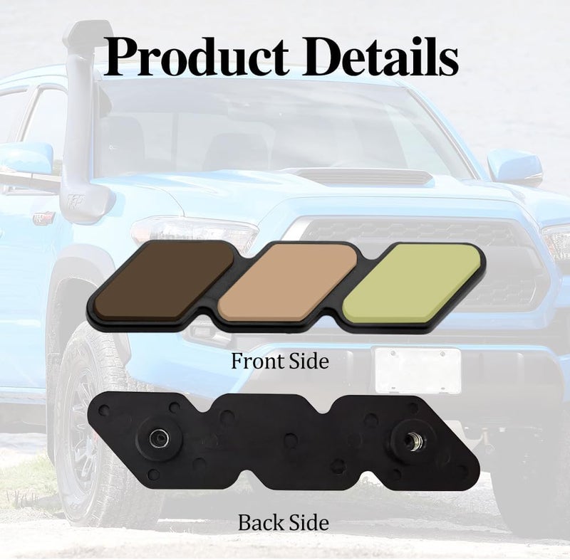CHRYMUM TRD Grille Decor Badge, 3-Color Upgrade Emblem, Grille Insert Trims, Tri-Color Grille Badge Emblem Car Decoration Accessories Fit for Tacoma 4Runner Tundra Sequoia Rav4 Highlander (Rose Gold) - Image 3
